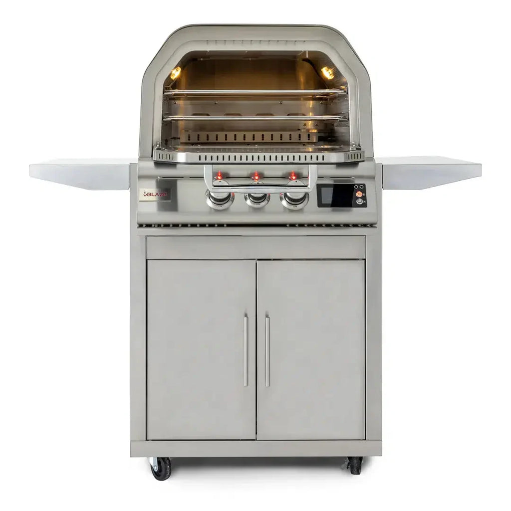 Blaze 26" Freestanding Propane Outdoor Pizza Oven With Rotisserie Kit & Cart