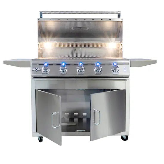 Buck Grill 5-Burner 40" Freestanding Natural Gas Grill With Portable Cart