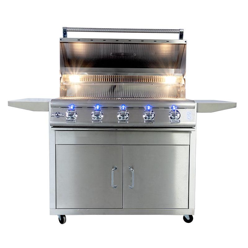 Buck Grill 5-Burner 40" Freestanding Natural Gas Grill With Portable Cart