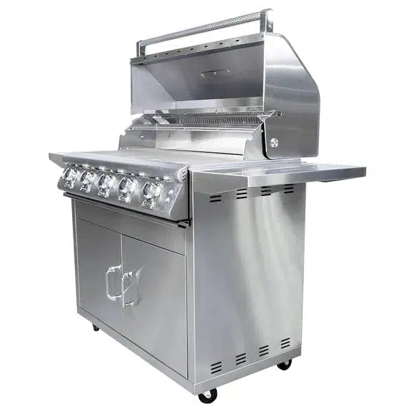 Buck Grill 5-Burner 40" Freestanding Propane Grill With Portable Cart