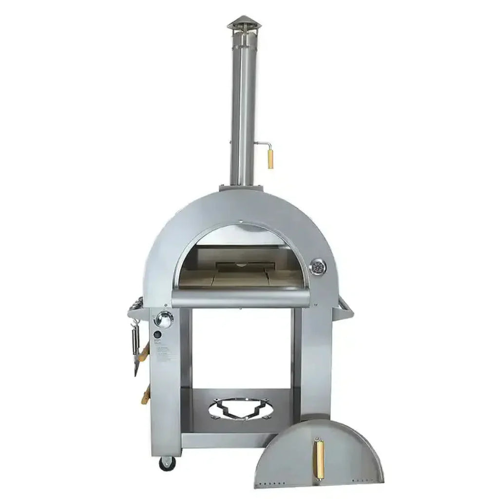 Kokomo Grills 32" Dual Fuel Liquid Propane or Wood Fired Stainless Steel Pizza Oven