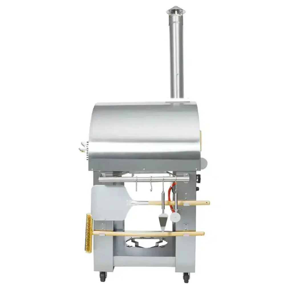 Kokomo Grills 32" Dual Fuel Liquid Propane or Wood Fired Stainless Steel Pizza Oven