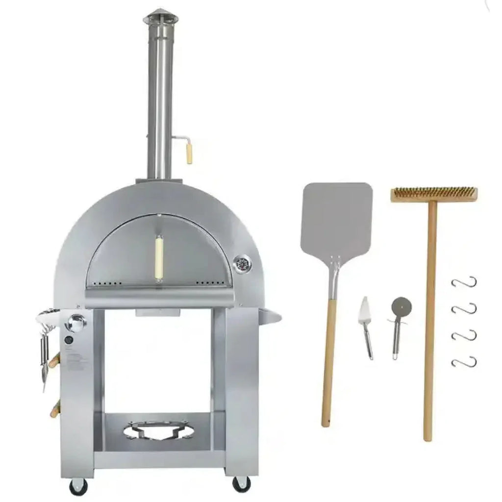 Kokomo Grills 32" Dual Fuel Natural Gas or Wood Fired Stainless Steel Pizza Oven