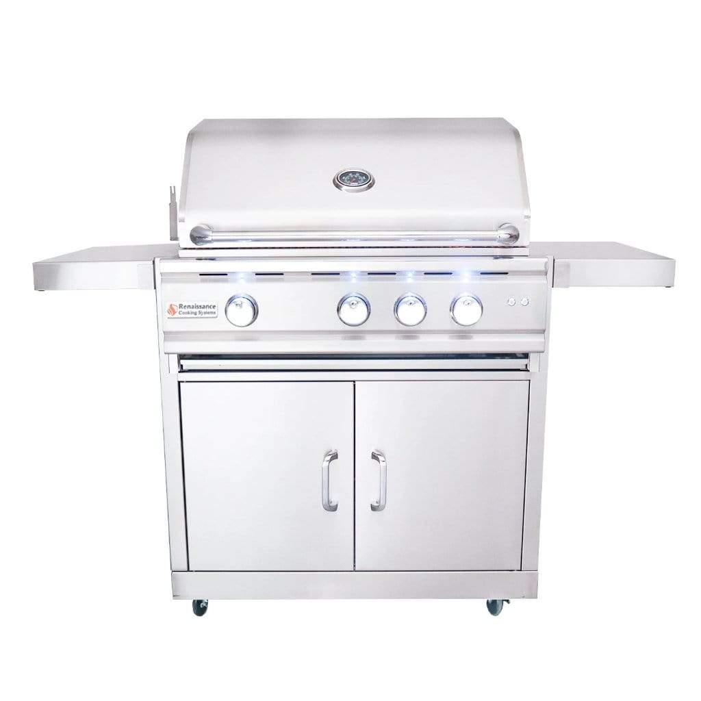 Renaissance Cutlass Pro Series 30" 4-Buner Freestanding Liquid Propane Gas Grill