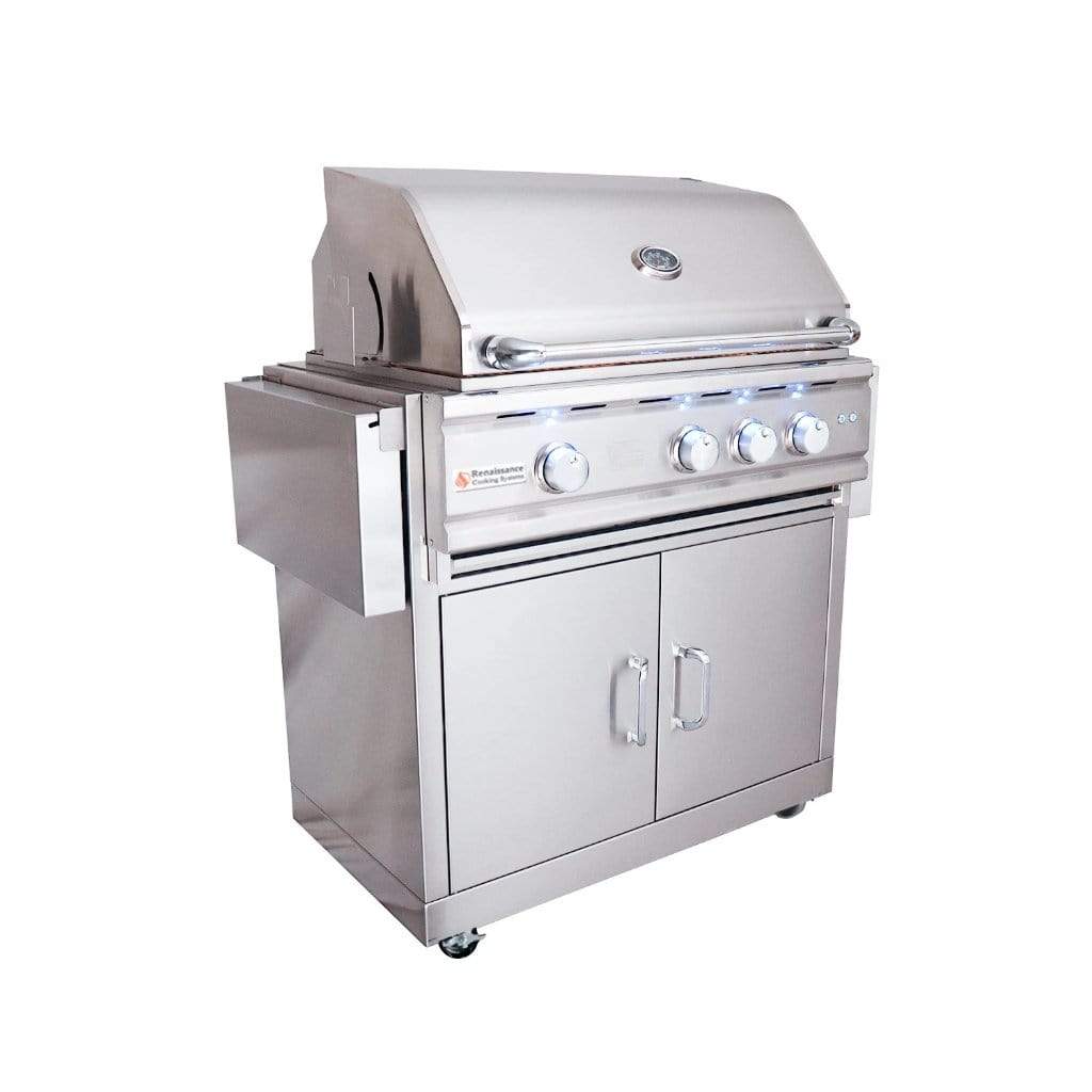 Renaissance Cutlass Pro Series 30" 4-Buner Freestanding Liquid Propane Gas Grill