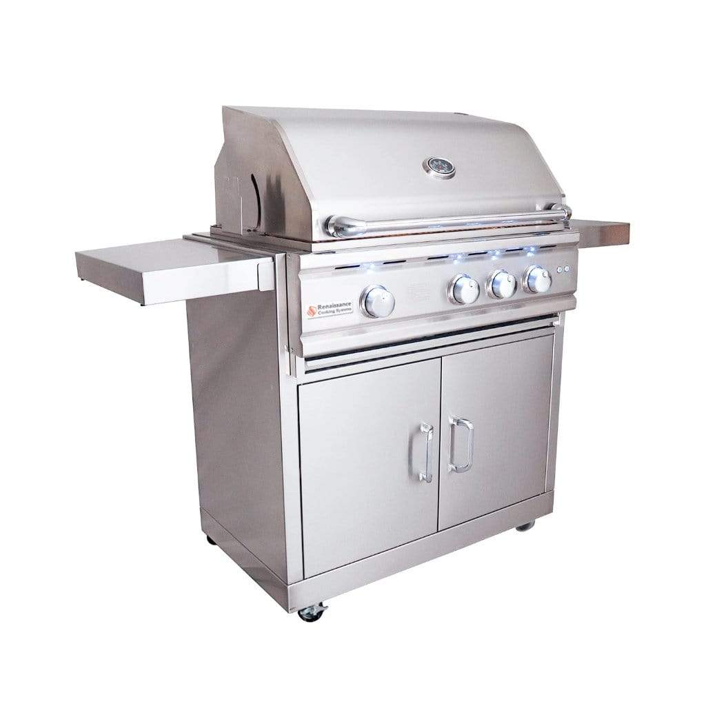 Renaissance Cutlass Pro Series 30" 4-Buner Freestanding Liquid Propane Gas Grill