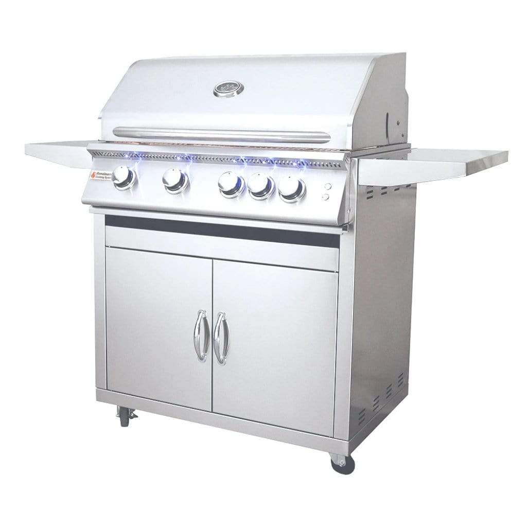 Renaissance Premier L Series 32" 5-Burner Freestanding Liquid Propane Gas Grill with Infrared Back Burner and LED Lights