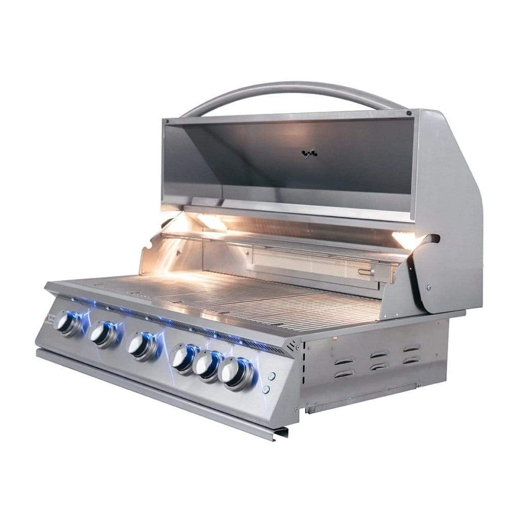 Renaissance Premier L Series 40" 6-Burner Freestanding Liquid Propane Gas Grill with Infrared Back Burner and LED Lights