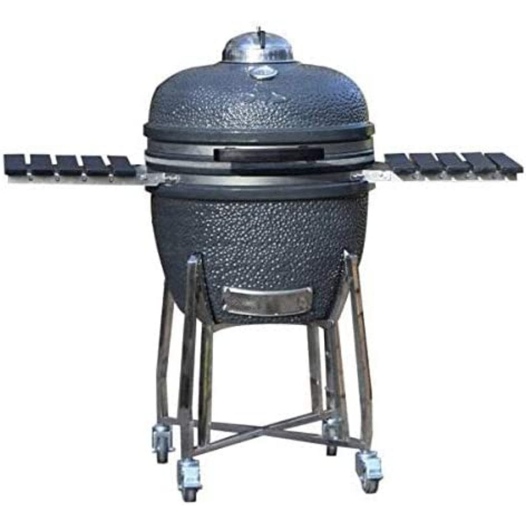 SnS Grills 22" Slow ‘N Sear Deluxe Kamado Ceramic Charcoal Grill w/ Side Shelves